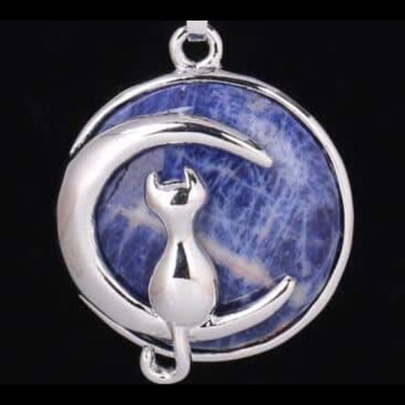 Gemstone necklace white gold with 925 Silver chain - Picture 2 of 9